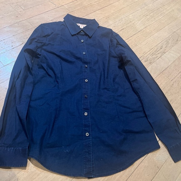 Brooks Brothers Womens Red Fleece Blue Cotton Long Sleeve Button-Up Shirt Size 2 - Picture 1 of 4